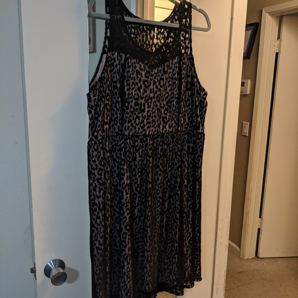 Lane Bryant black lace overlay dress